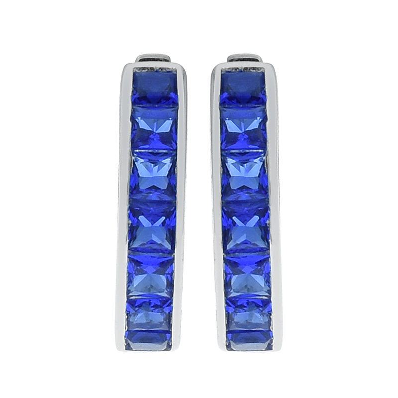 Ladies Blue Nano Hoop Earrings