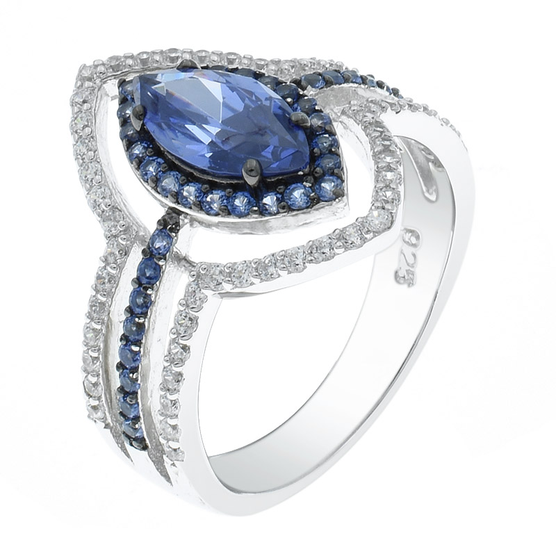 Women Graceful Marquise Halo Ring