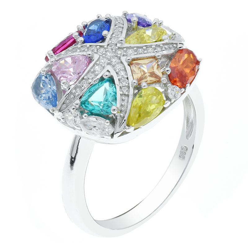 China Multicolor Stones Ring For Women