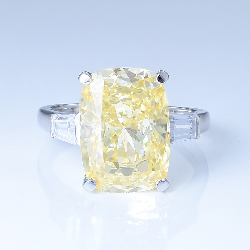 Silver Yellow Diamond Ring