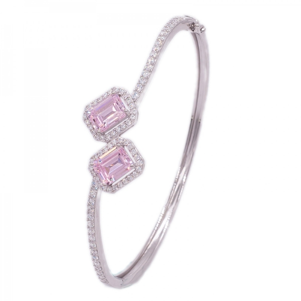 Bracelet en argent sterling 925 avec diamant rose cz 