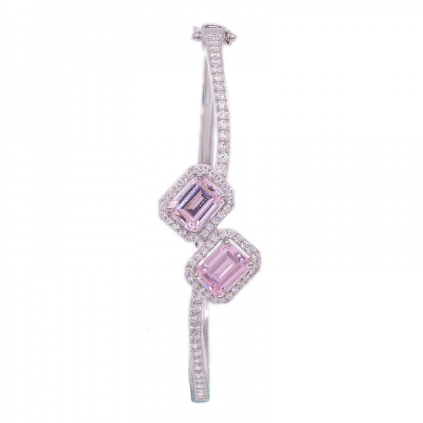 Bracelet en argent sterling 925 avec diamant rose cz 