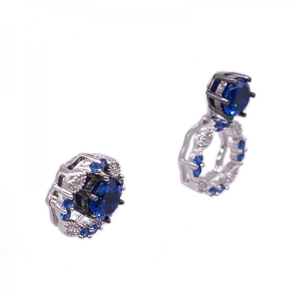 Boucles d'oreilles bleu nano stud en argent sterling 925 