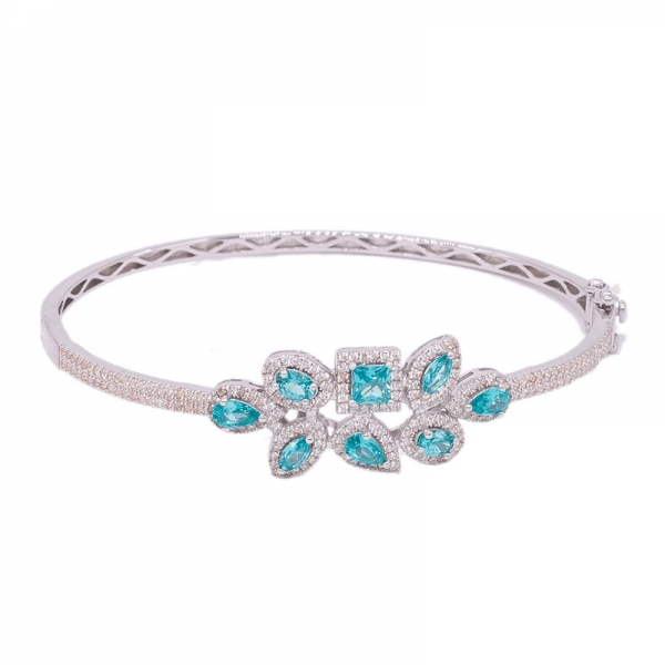 925 rhodium argent paraiba cluster bracelet bijoux 