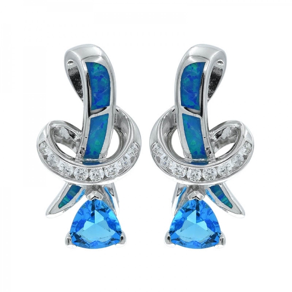 Boucles d'oreilles en argent 925 opale pour femme 