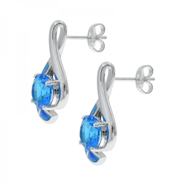 Boucles d'oreilles à la mode en argent sterling 925 opale 