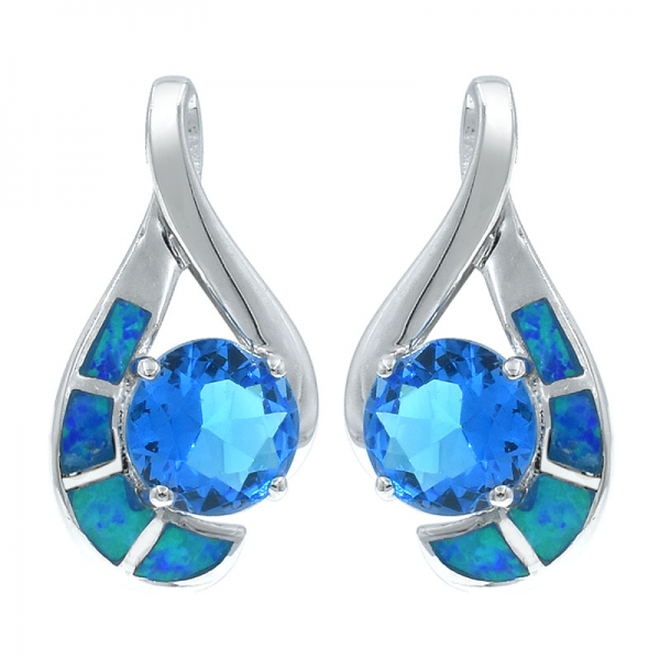 Boucles d'oreilles à la mode en argent sterling 925 opale 