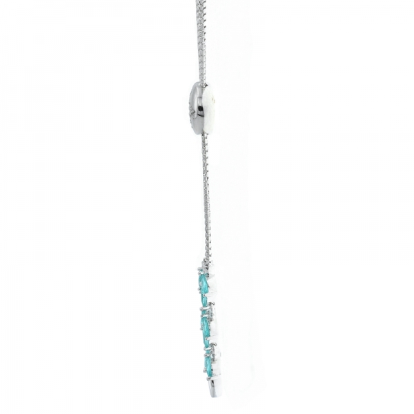 Collier réglable en argent sterling 925 paraiba 