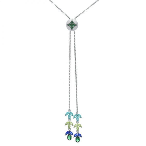 Collier réglable en argent sterling 925 paraiba 