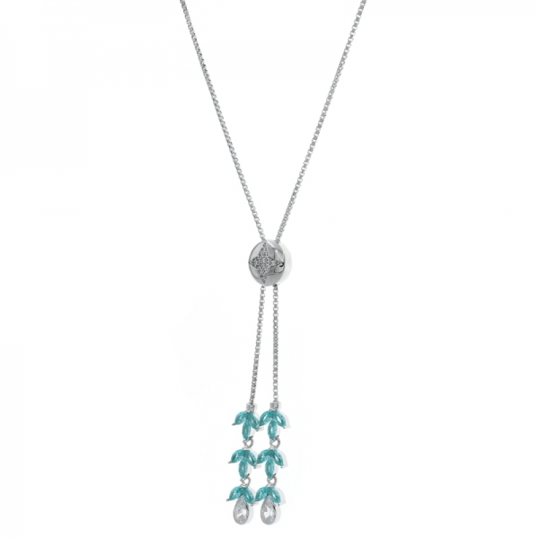 Collier réglable en argent sterling 925 paraiba 