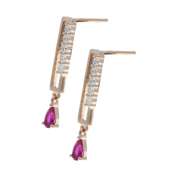Boucles d'oreilles en argent sterling 925 raffinées et élégantes en plaqué or rose 