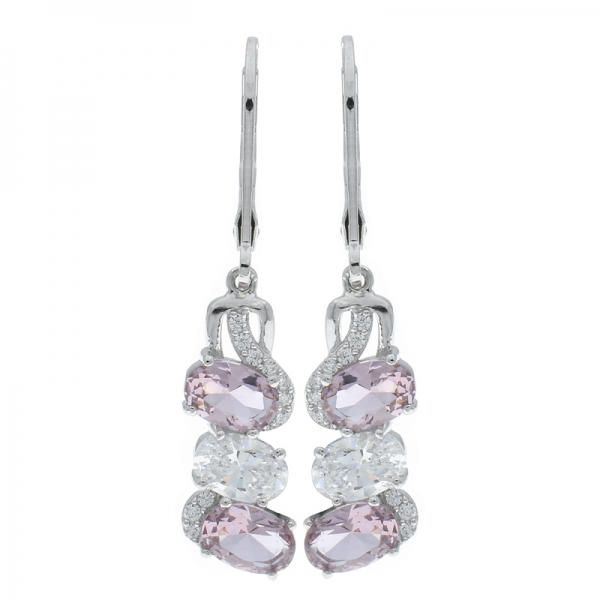 Boucles d'oreilles bijoux nano morganite en argent sterling 925 