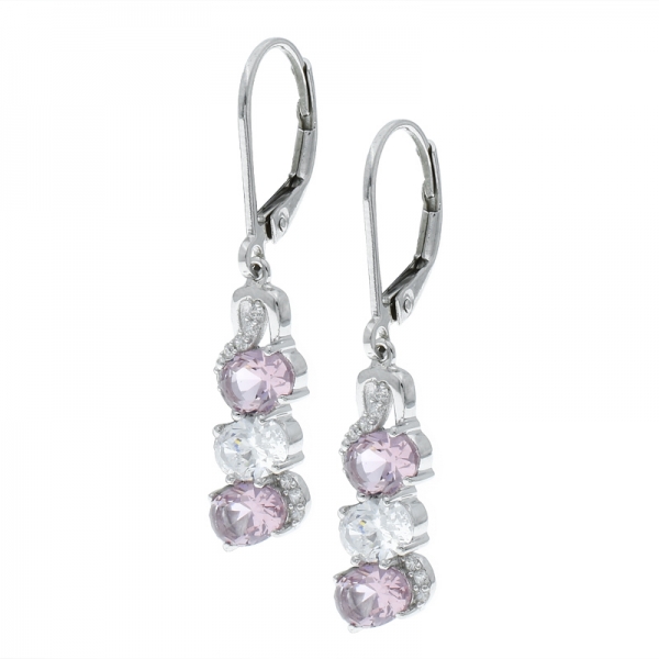 Boucles d'oreilles bijoux nano morganite en argent sterling 925 