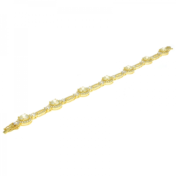 china Bracelet en argent plaqué or avec argent sterling 925 avec diamant jaune cz 