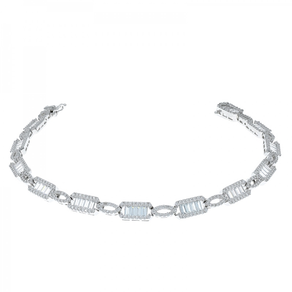 bracelet baguette en argent sterling 925 pour dames 