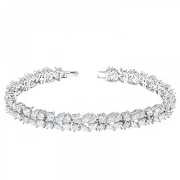 Bracelet de bijoux en argent 925 classique avec cz blanc pour dame 