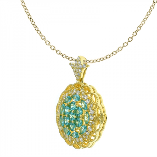 Pendentif bijoux avec médaillon en filigrane fleur en argent sterling 925 