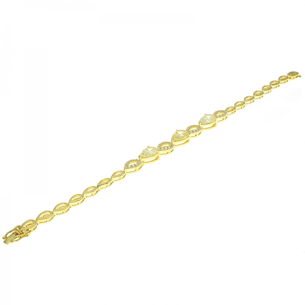 Bracelet en forme de poire en argent 925 avec diamant jaune cz 