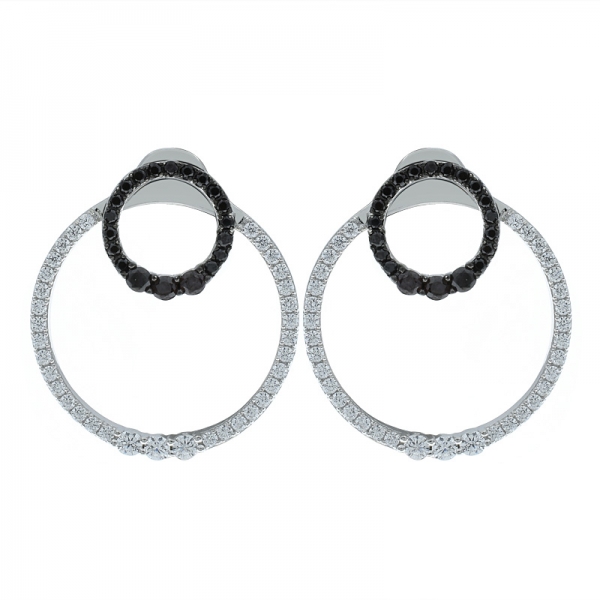 Boucles d'oreilles à la mode à double cerceau Laides en argent sterling 925 