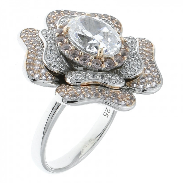 merveilleuse bague de bijoux de fleur en argent sterling 925 fabriqué à la main 