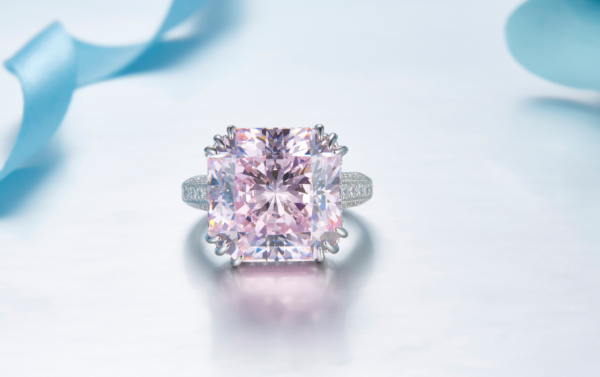 925 argent sterling asscher forme feu d'artifice coupe diamant couleur bijoux bague 