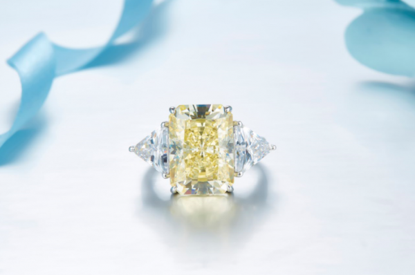 10.0ct forme radiant feu d'artifice coupe diamant couleur 3 bague de fiançailles en pierre d'argent 