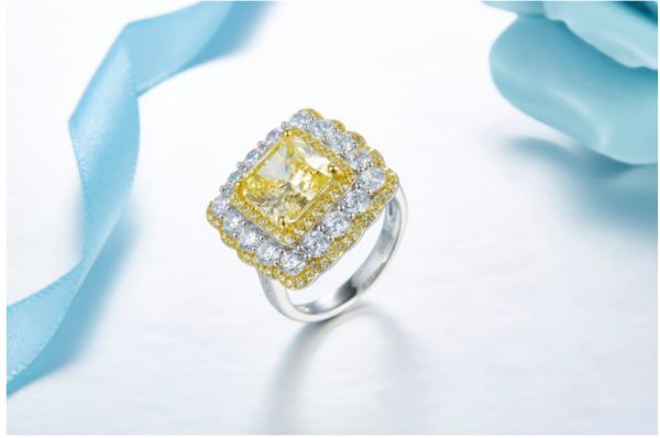 3.5ct forme de feu d'artifice coupe diamant couleur whosale bague de bijoux en argent 
