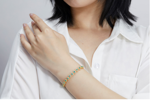 bracelet de bijoux bolo fait main en porcelaine de Chine avec paraiba yag 