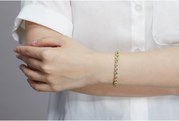 bracelet de bijoux bolo fait main en porcelaine de Chine avec paraiba yag 
