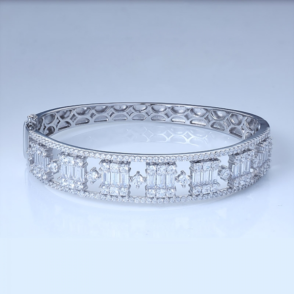 diamant blanc taille baguette en argent sterling avec cz 18 carats 