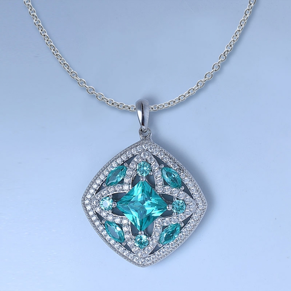 paraiba bleu pendentif en argent sterling topaze couleur rhodium sur bijoux 