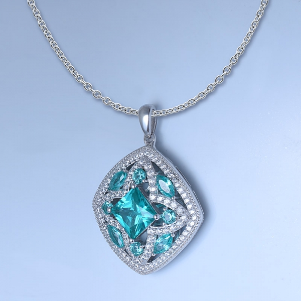 paraiba bleu pendentif en argent sterling topaze couleur rhodium sur bijoux 