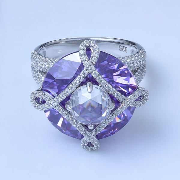 bijoux fantaisie fabriqués à la main en argent sterling 925 avec kunzite, bagues en diamant avec cz 
