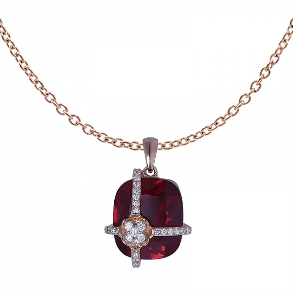 bas moq 925 pendentif en argent sterling créé rubis pendentif en argent collier pendentif en pierres précieuses 