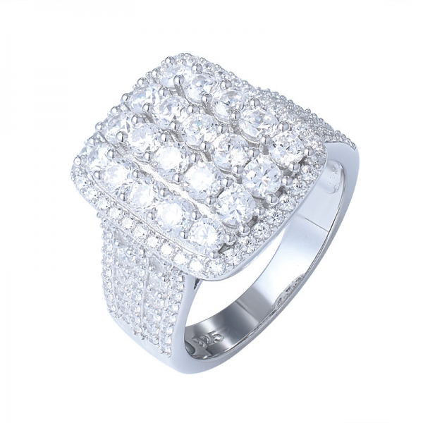 Eton Jewelry 18k or blanc cluster cluster simulé diamant bande bling bague 