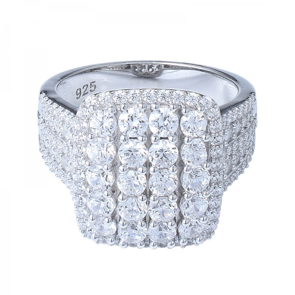 Eton Jewelry 18k or blanc cluster cluster simulé diamant bande bling bague 