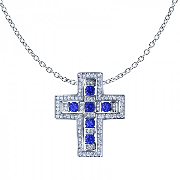 créé bleu saphir pierres précieuses en argent sterling 925 ensemble de bijoux femmes cadeau de fiançailles de mariage 