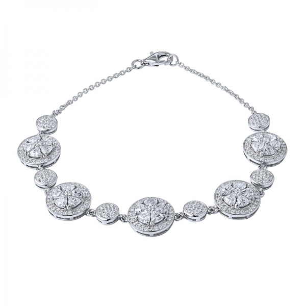 de luxe européen aaa cubic zirconia bracelet 18k plaqué or blanc diamant cristal triangle diamant bracelet de tennis 