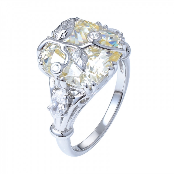 la plupart des vente eton bijoux créés diamant jaune cuhion diamant taille de l'anneau 
