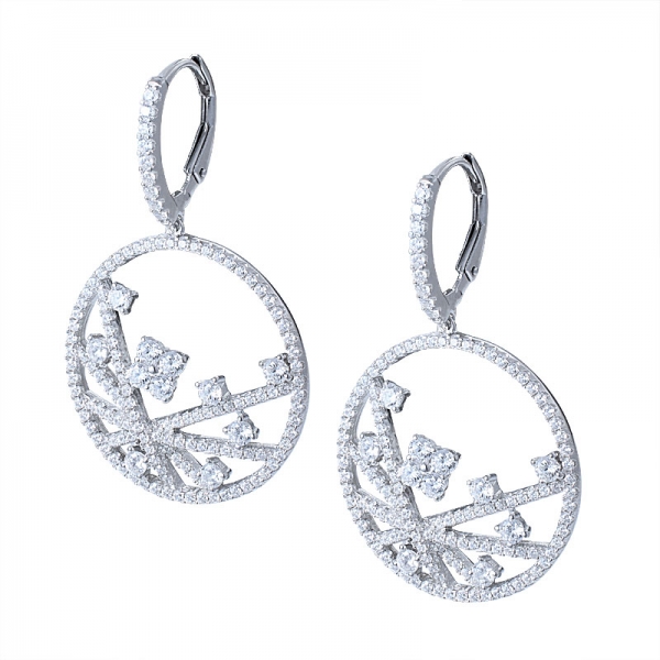 925 en Argent Sterling Belle Fille CZ Cristal Blanc de Mariage de Boucles d'oreilles AAA Zircone Cubique Fleur Stud Boucles d'oreilles 