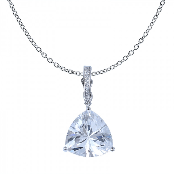 triangle bijoux collier blanc cubique déclaration pendentif en argent bijoux 