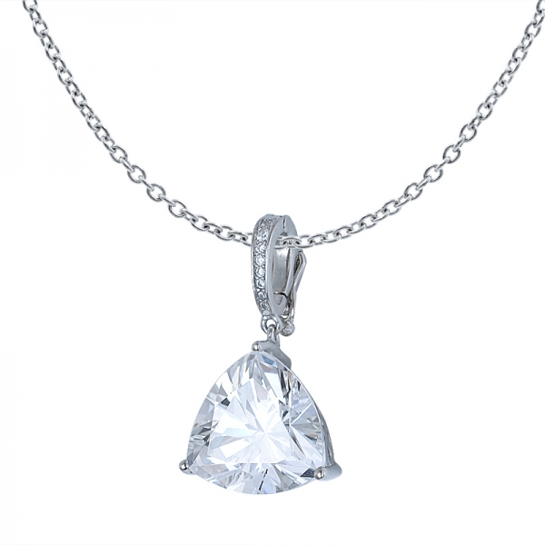 triangle bijoux collier blanc cubique déclaration pendentif en argent bijoux 