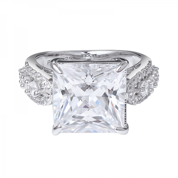 925 en Argent Sterling de la Mode taille Princesse Diamant Blanc CZ Bague Pour Femmes 