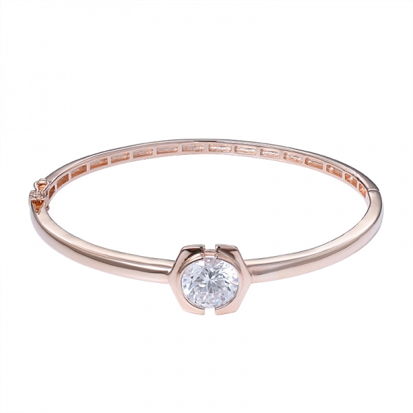 3ct ronde CZ Diamant 18K Plaqué Or rose Bracelet Clouté Bracelet pour les Femmes 