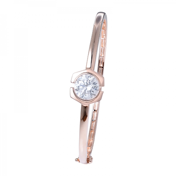 3ct ronde CZ Diamant 18K Plaqué Or rose Bracelet Clouté Bracelet pour les Femmes 