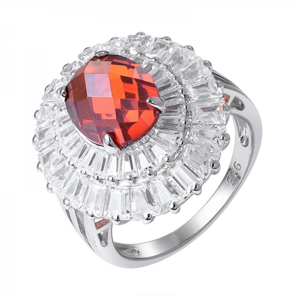 Bague en argent sterling de fiançailles en argent sterling avec pierres précieuses en opale rose ovale de haute qualité 