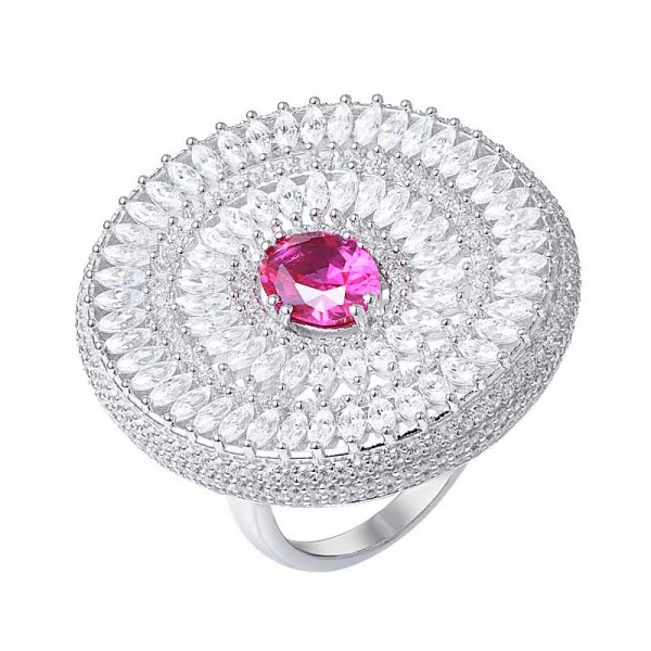 1 carat ovale laboratoire a créé des anneaux de pierres précieuses rubis corindon 925 argent sterling 