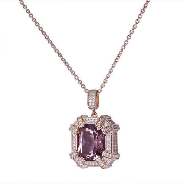 Ensemble de bijoux collier pendentif améthyste violet argent pierre précieuse de mariage de mariée 