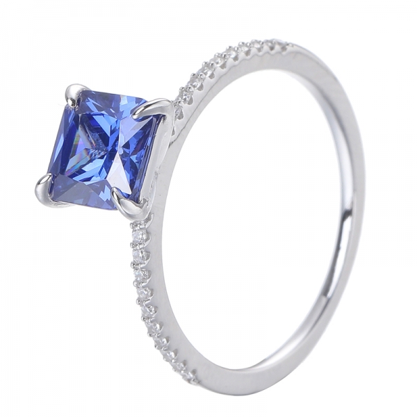 Bagues de fiançailles en diamants bleus tanzanite pour femmes 