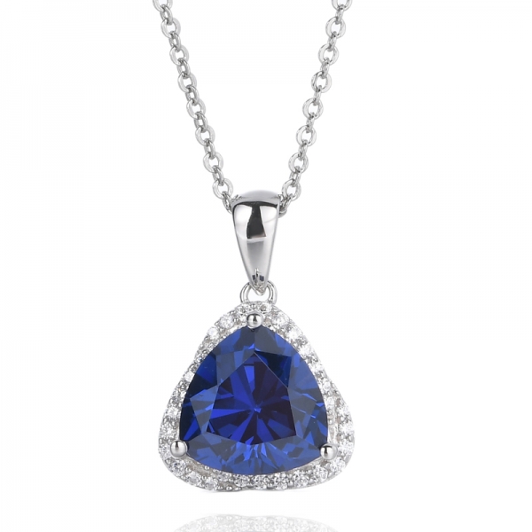 tanzanite triangle bleu avec collier anniversaire diamant pour femme
 